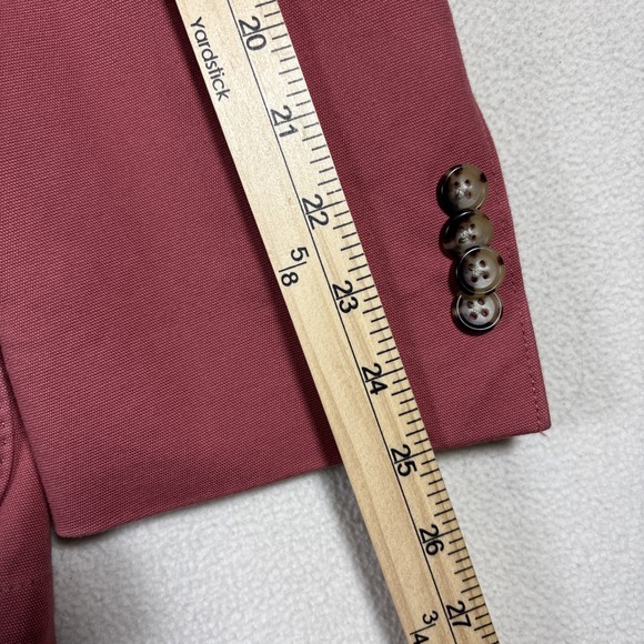 Flynt Mens Blazer Jacket Sz 42R Sport‎ Coat Bueller Salmon Stretch Cotton Preppy - Picture 7 of 8